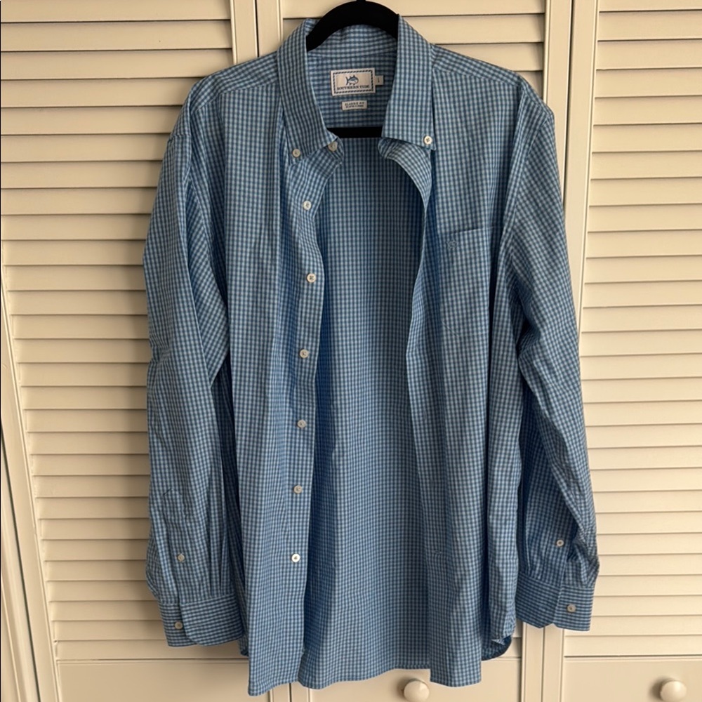 Souther Tide Blue Checkered Men's Shirt